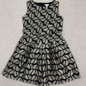CREWCUTS Girls Black Gold Butterfly Sleeveless Dress Size 12